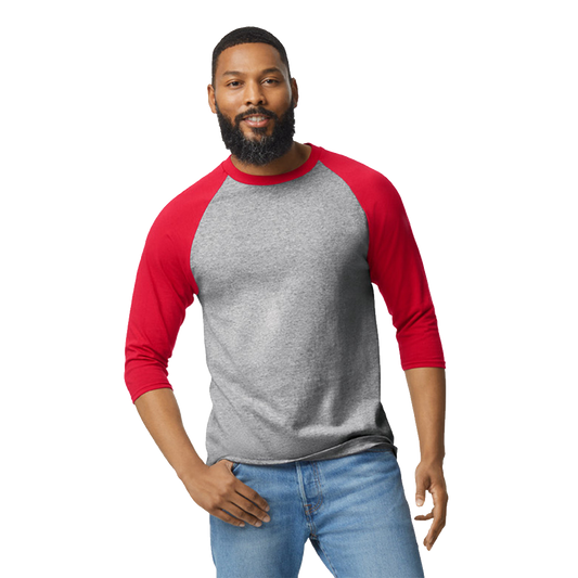 Playera Adulto 3/4 tipo raglan Gildan