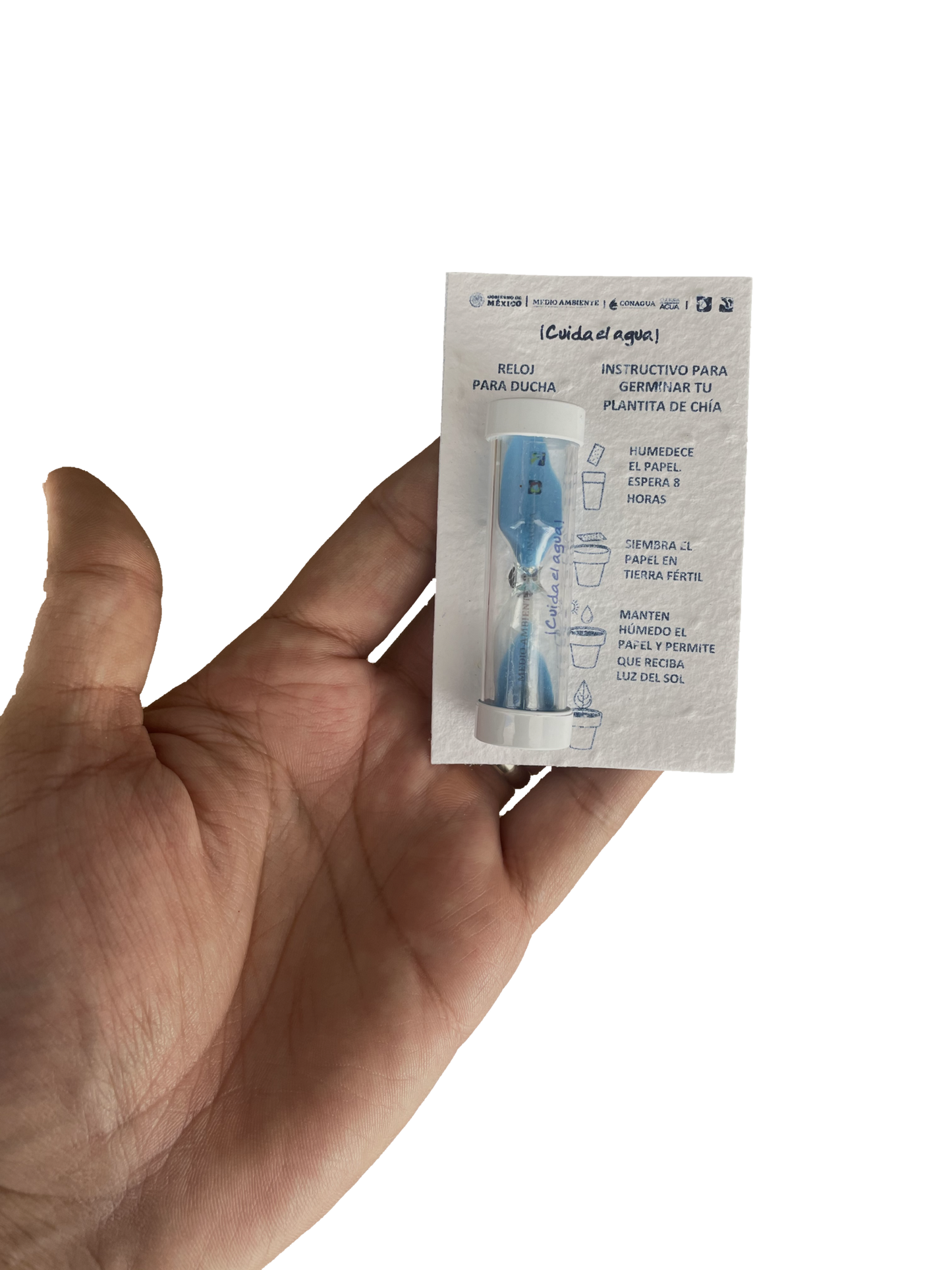 Kit Reloj de Arena + Instructivo Papel Germinable