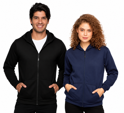 SUDADERA CON ZIPPER B&W